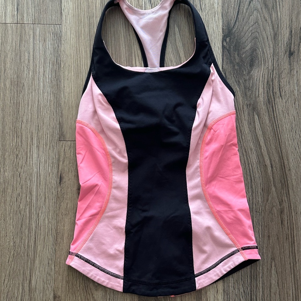 Lululemon Athletica Pink and Black Tank Top